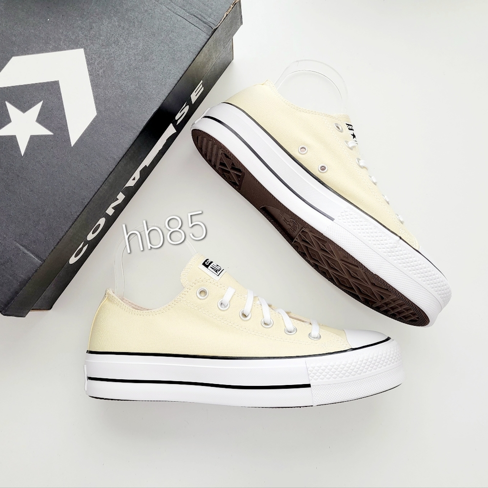 Converse CTAS Lift Ox Lemon Drop White Black Women's 9.5